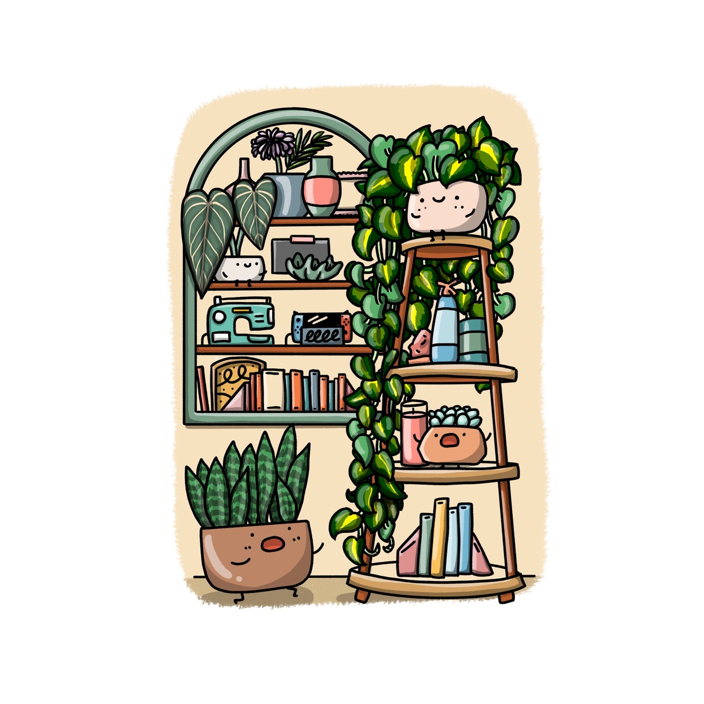 Philodendron Rapunzel Art Print