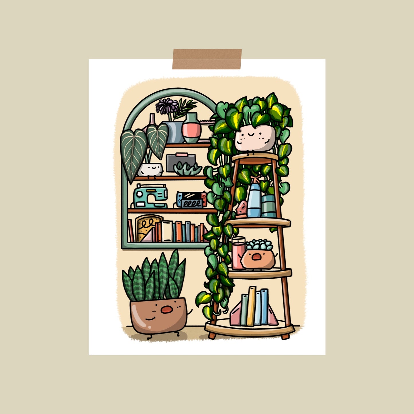 Philodendron Rapunzel Art Print