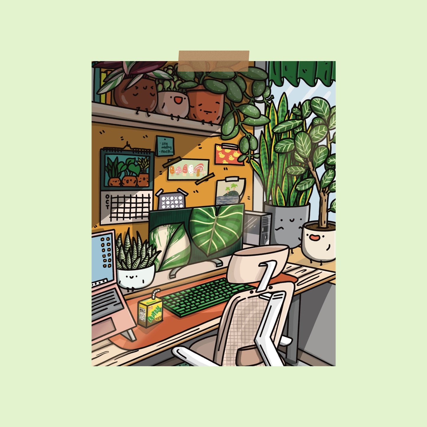Tropical Gaming Desk Art Print