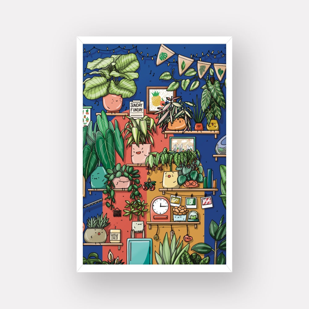 Blue Plant Wall 11 x 17" Art Print