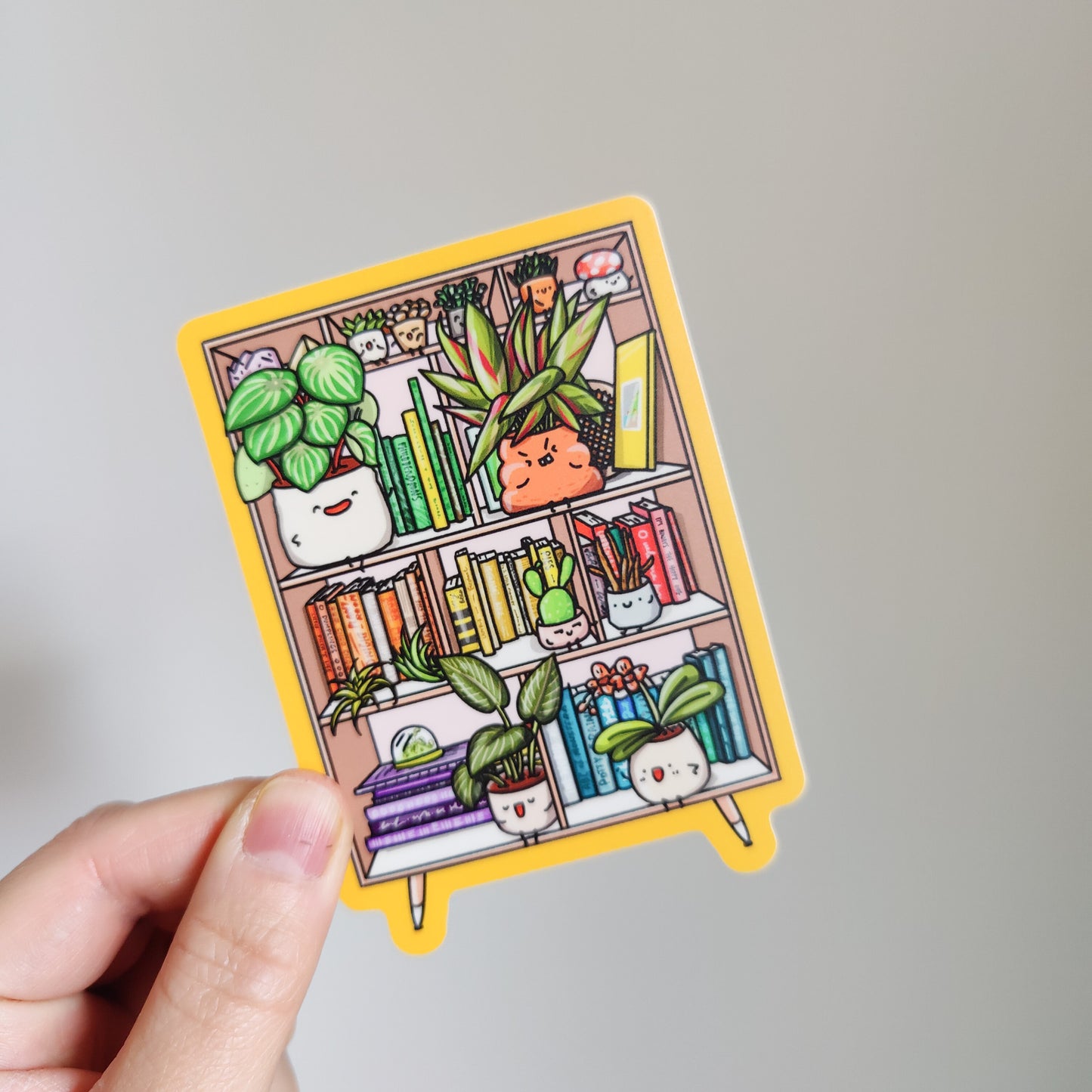 Houseplant Bookshelf 4" Vinyl Sticker