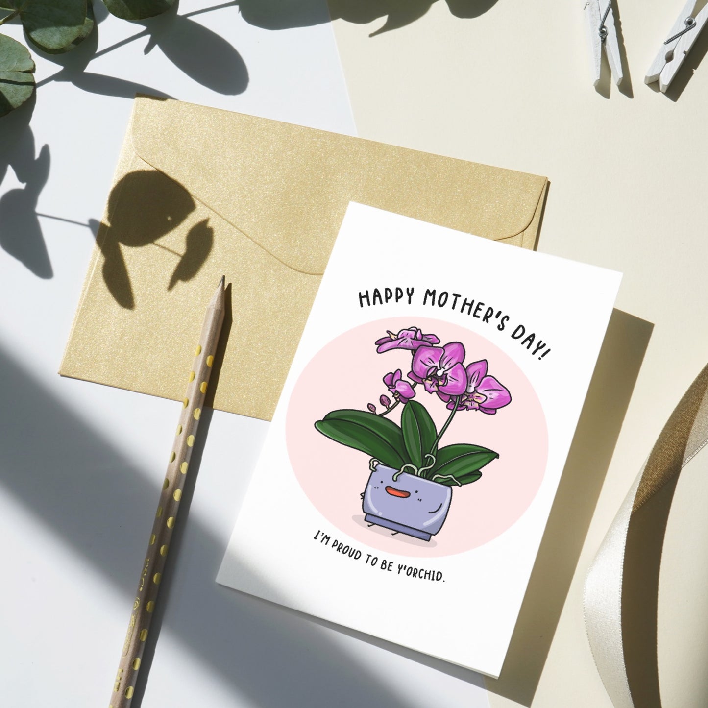 Orchid Plant Mother's Day Greeting Card