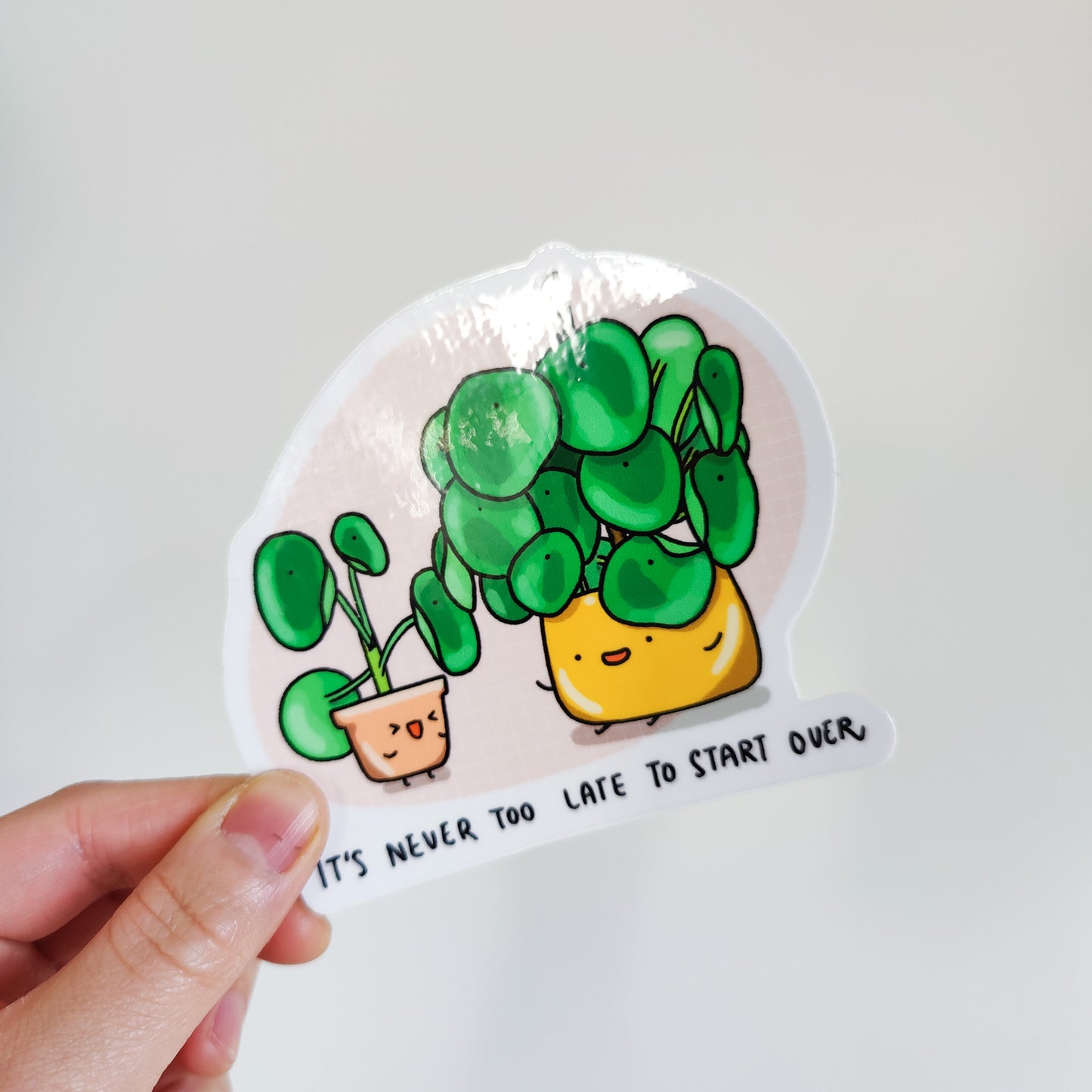 Never too late to start over Houseplant 4" Vinyl Sticker