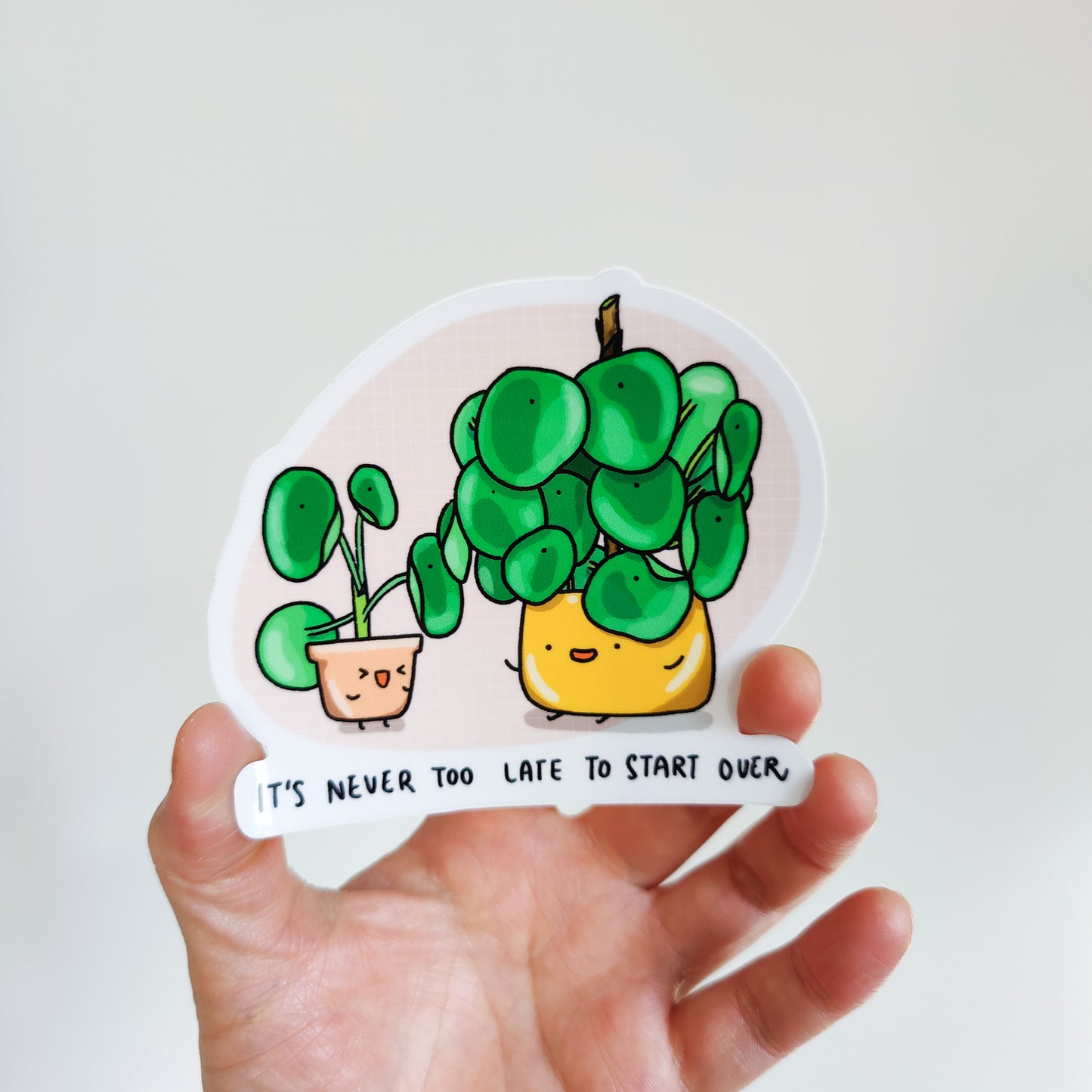 Never too late to start over Houseplant 4" Vinyl Sticker