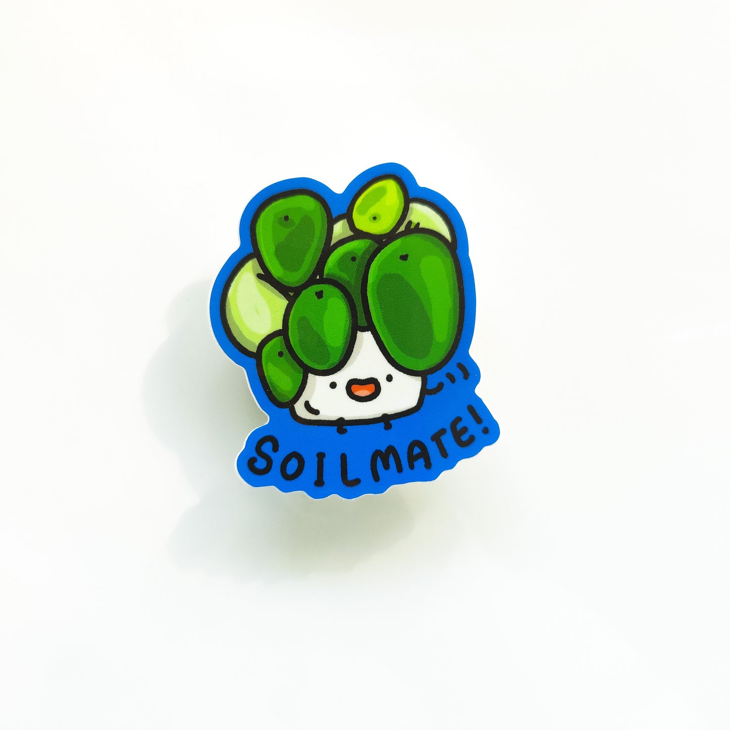 Pilea Plant Soilmate Cute 3" Vinyl Sticker