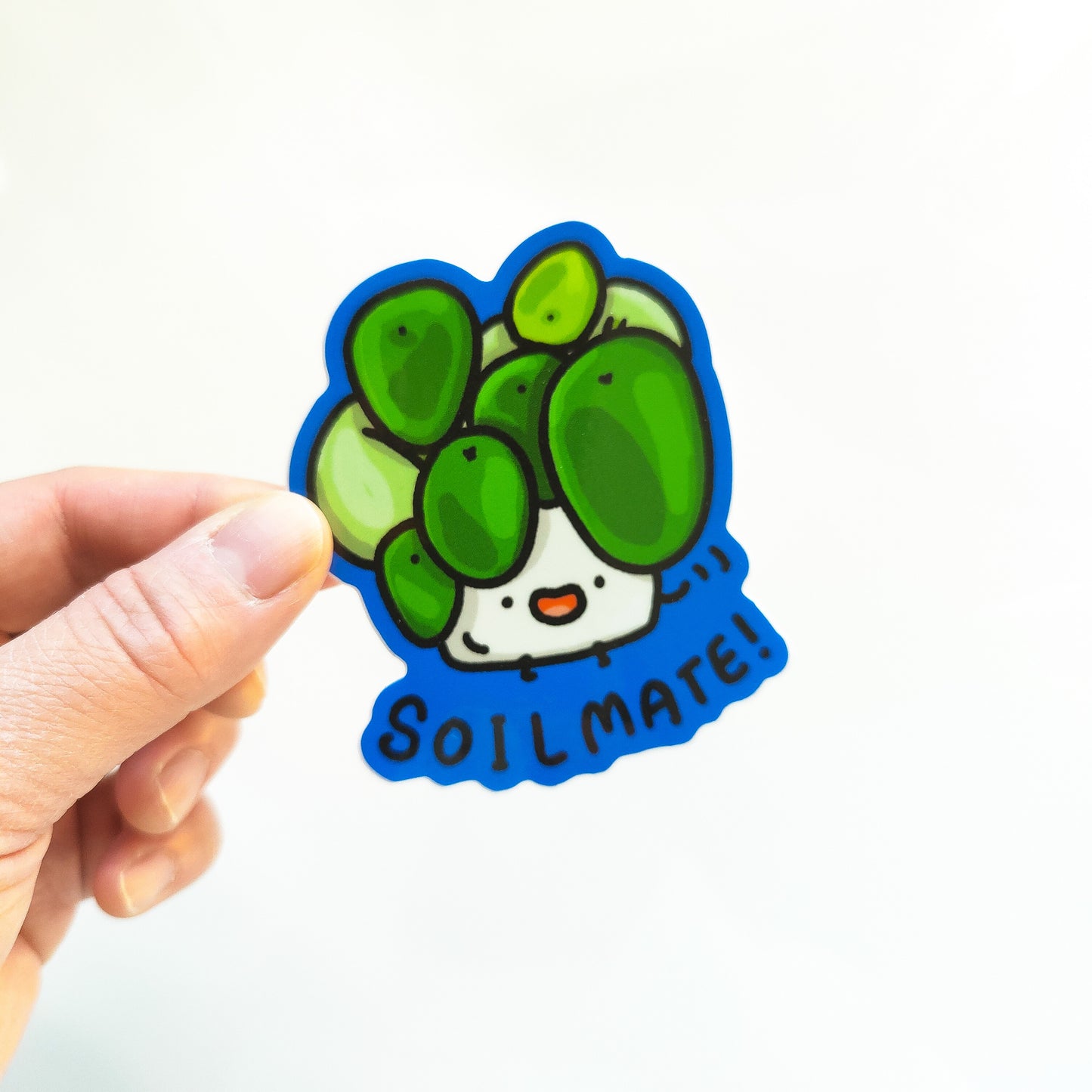 Pilea Plant Soilmate Cute 3" Vinyl Sticker