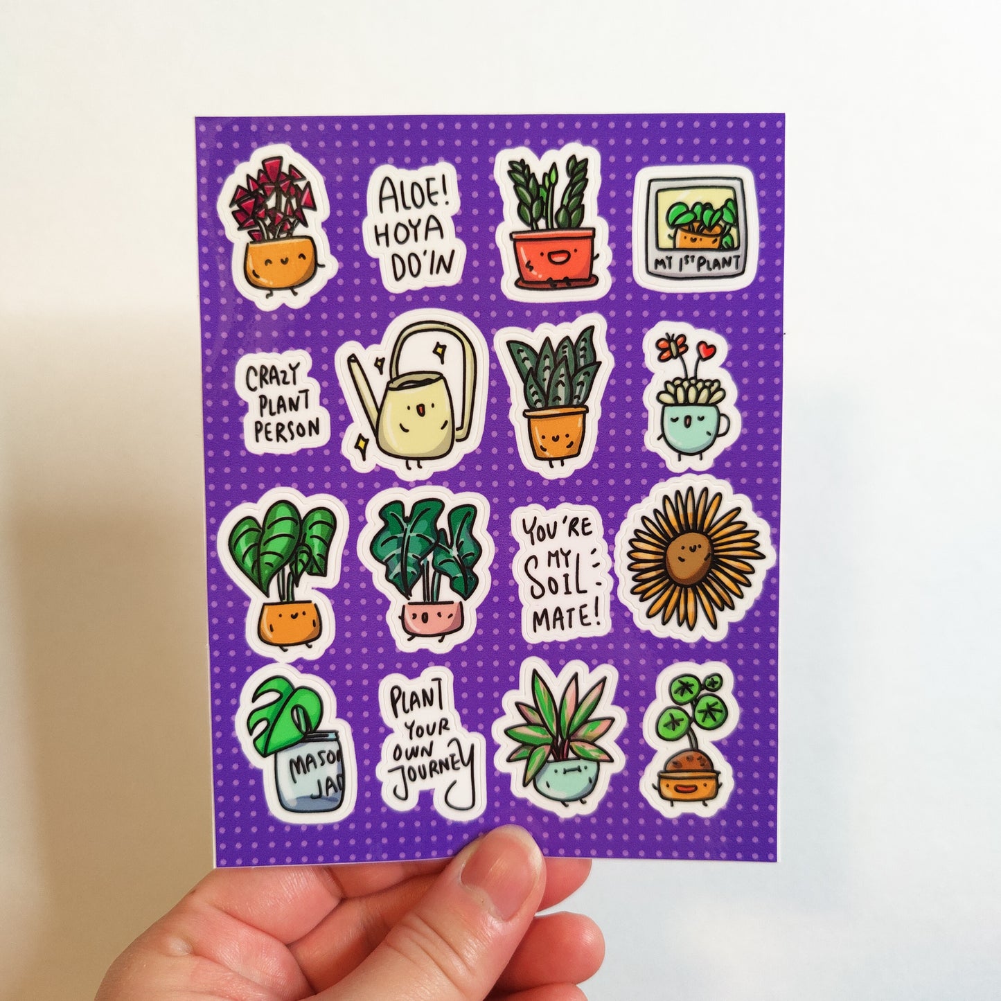 Tiny Plants & Sayings Vinyl Sticker Sheet