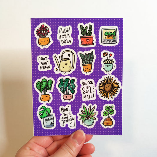 Tiny Plants & Sayings Vinyl Sticker Sheet
