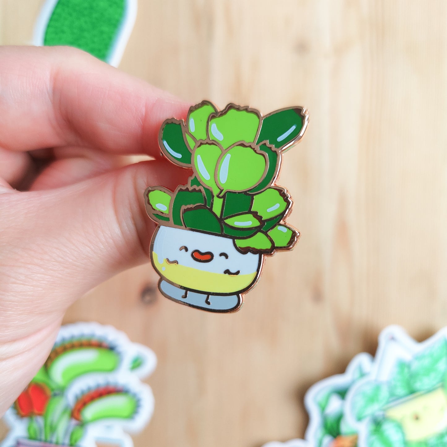 Bear Paw Succulent Enamel Pin