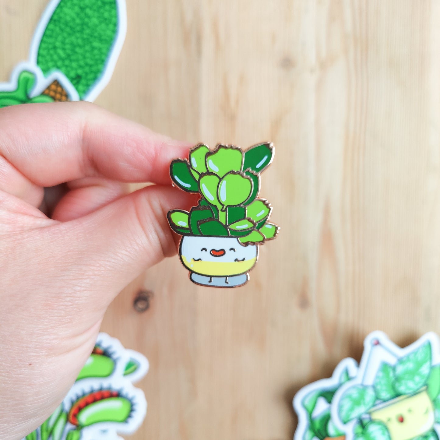 Bear Paw Succulent Enamel Pin