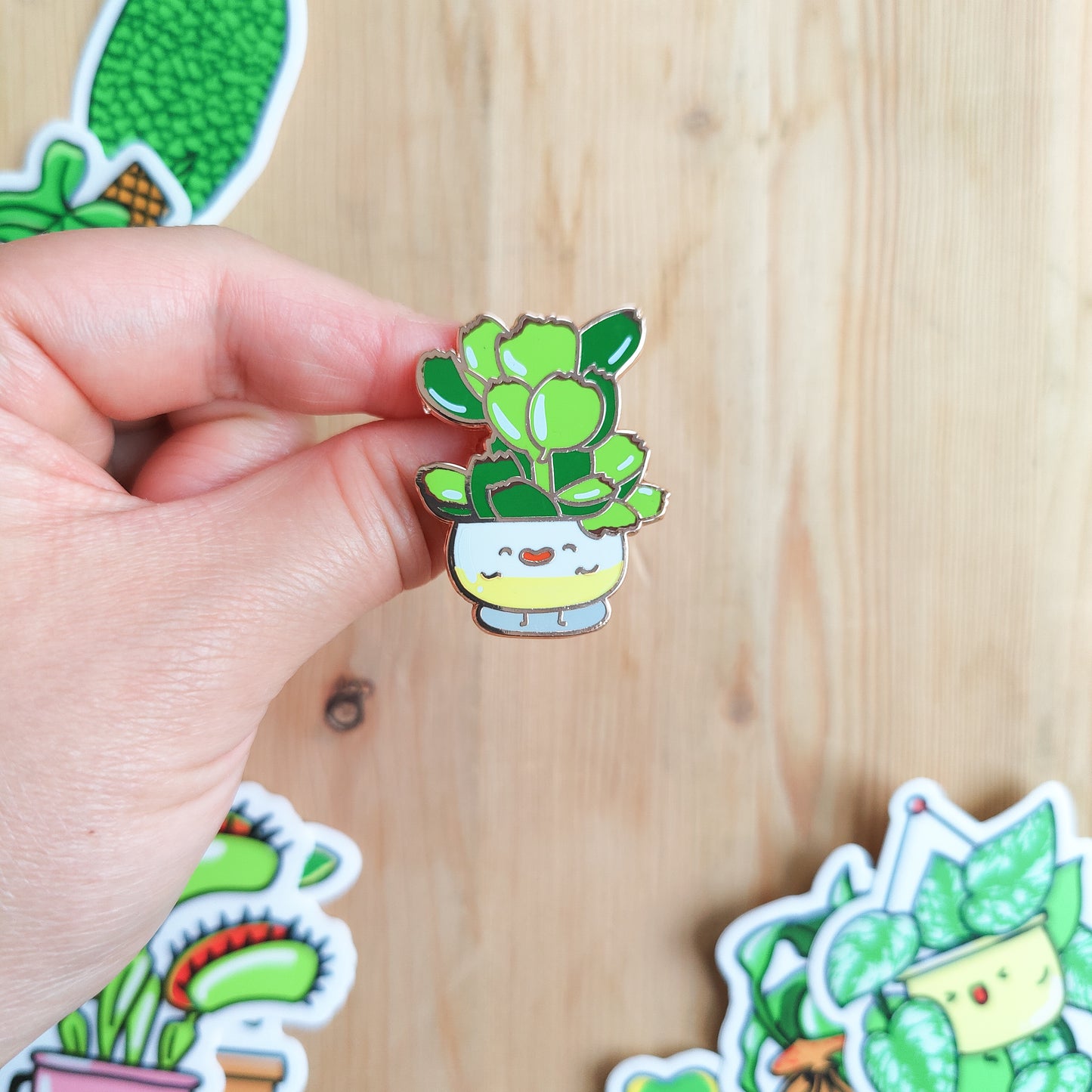 Bear Paw Succulent Enamel Pin