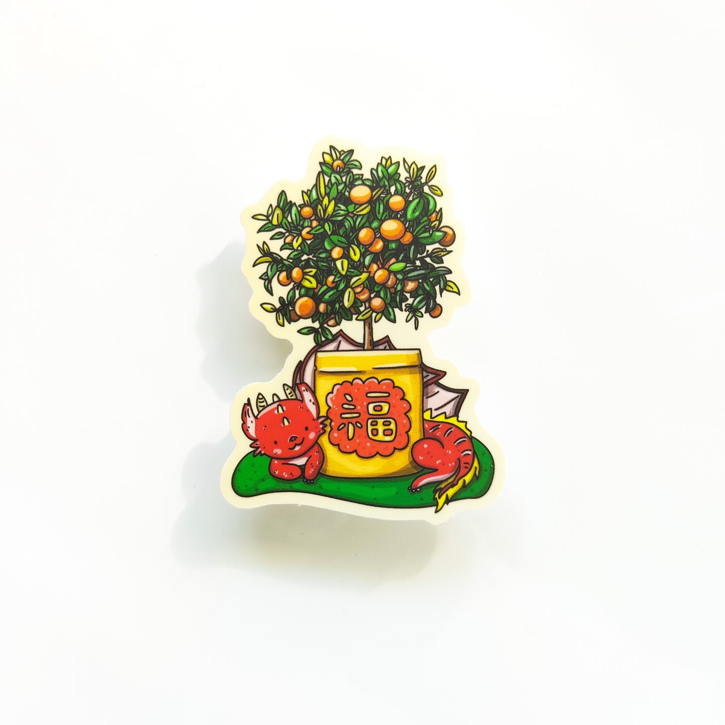 Chinese New Year Calamondin Plant 3" Vinyl Sticker