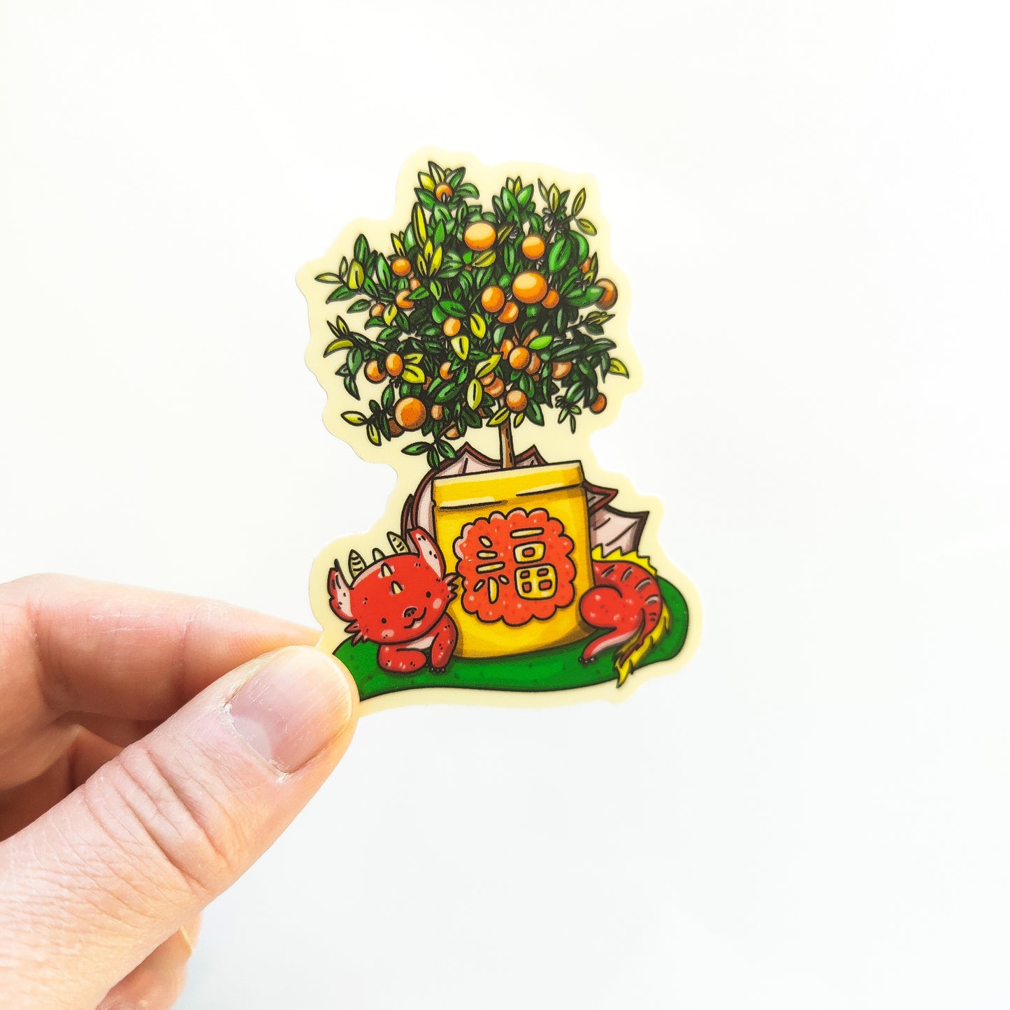 Chinese New Year Calamondin Plant 3" Vinyl Sticker
