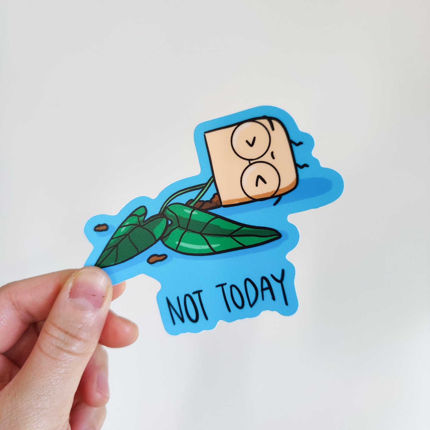 Not Today Alocasia Houseplant 4"Vinyl Sticker