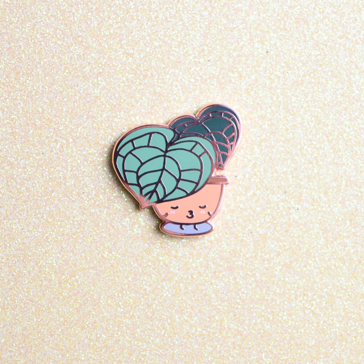 Anthurium Hard Enamel Pin (Rose Gold)
