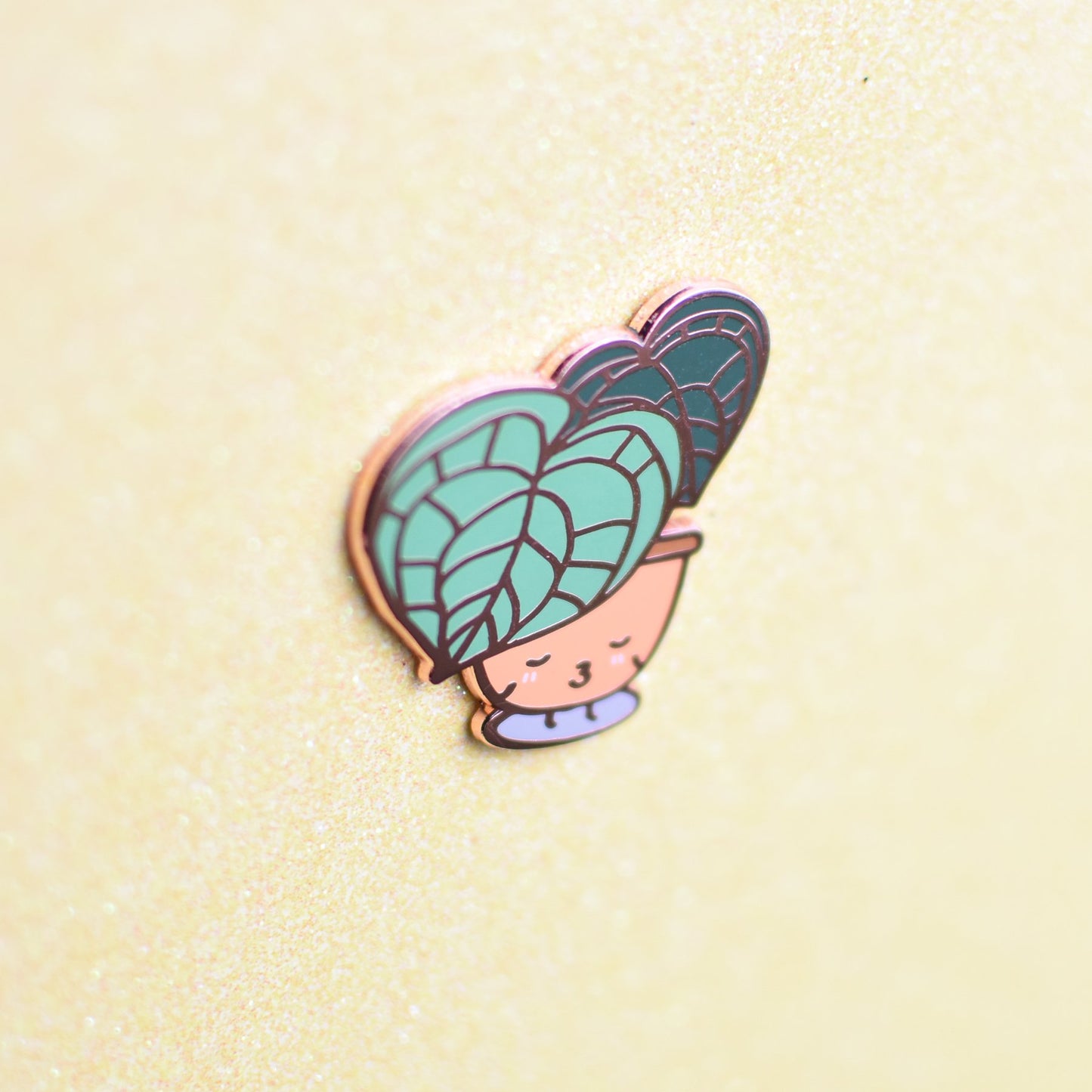 Anthurium Hard Enamel Pin (Rose Gold)