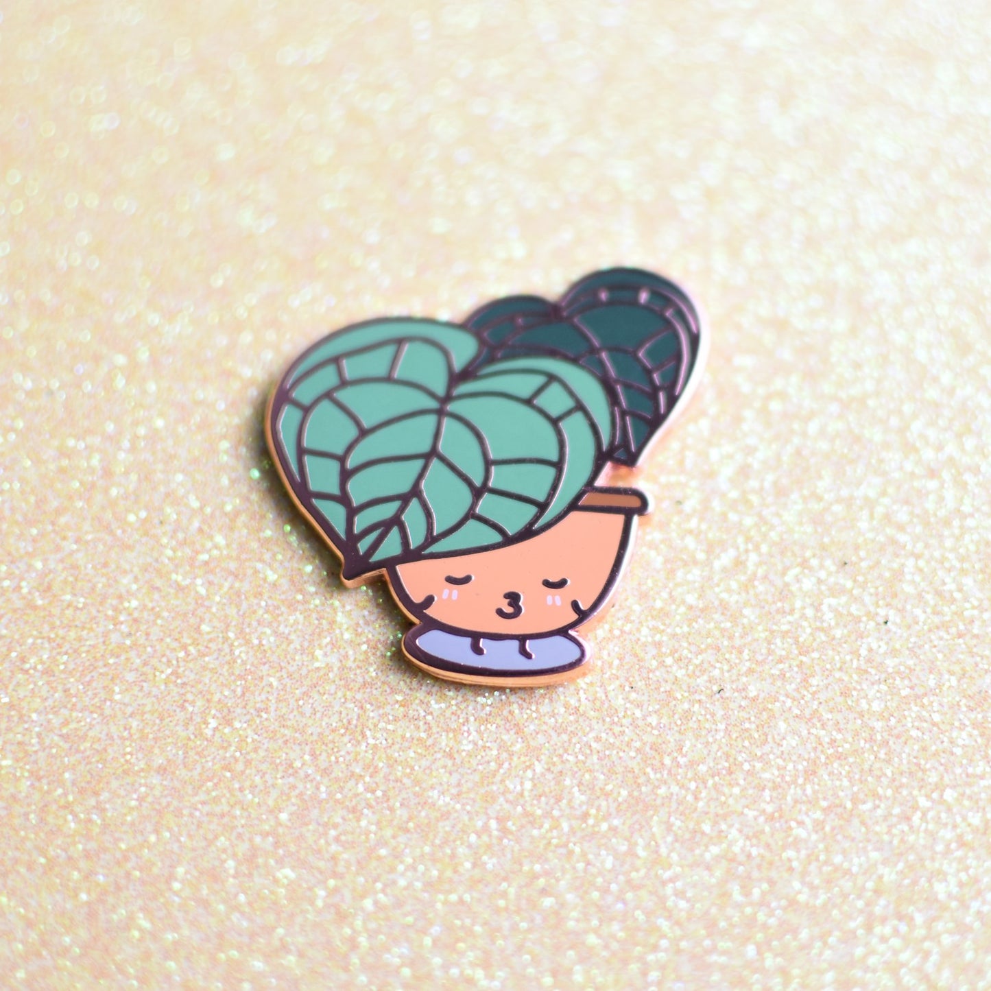 Anthurium Hard Enamel Pin (Rose Gold)