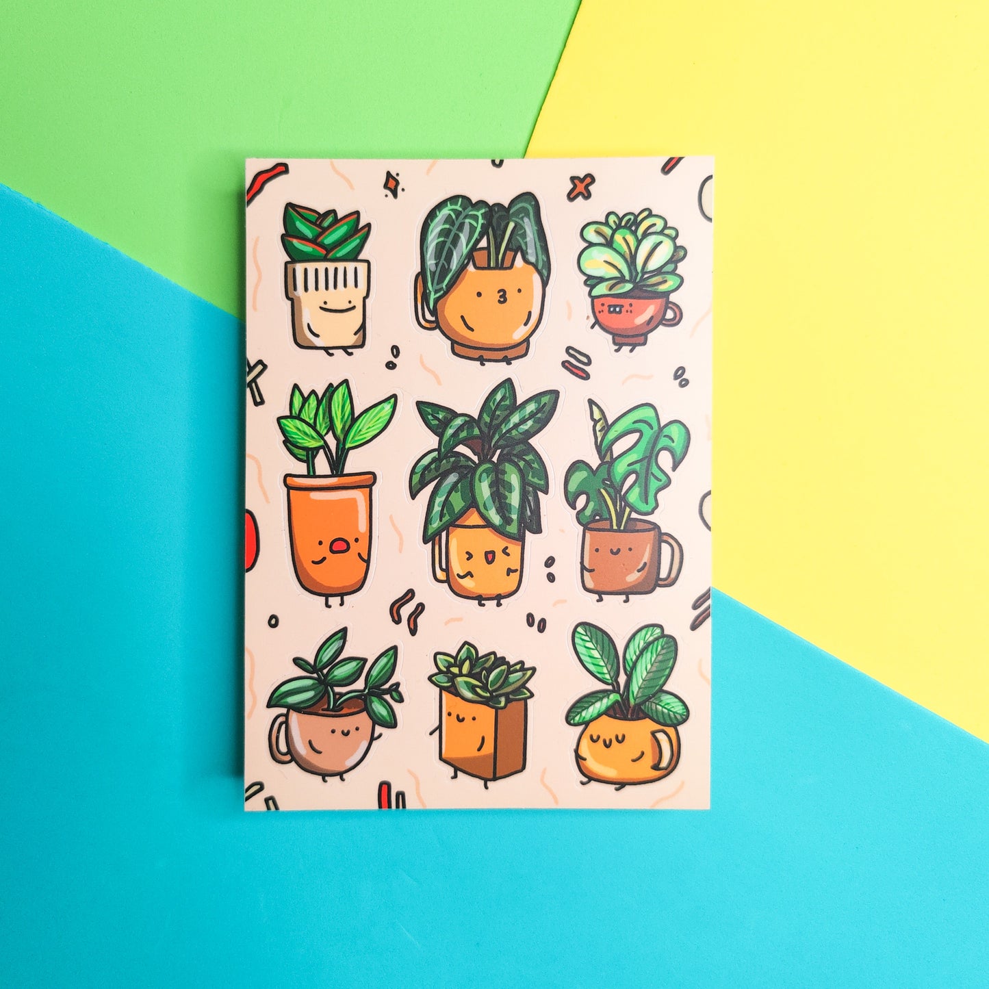 Tea cup Plants Vinyl Sticker Sheet