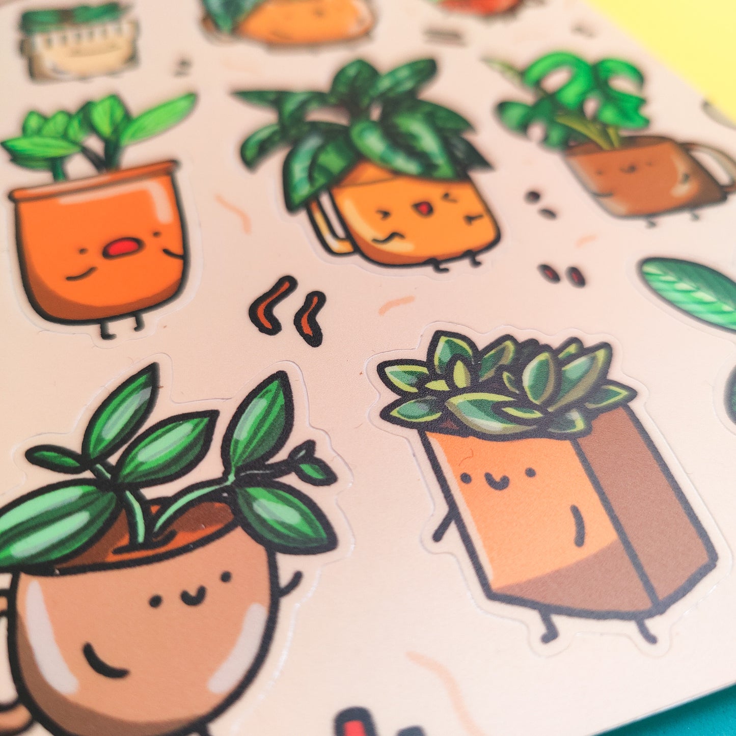 Tea cup Plants Vinyl Sticker Sheet