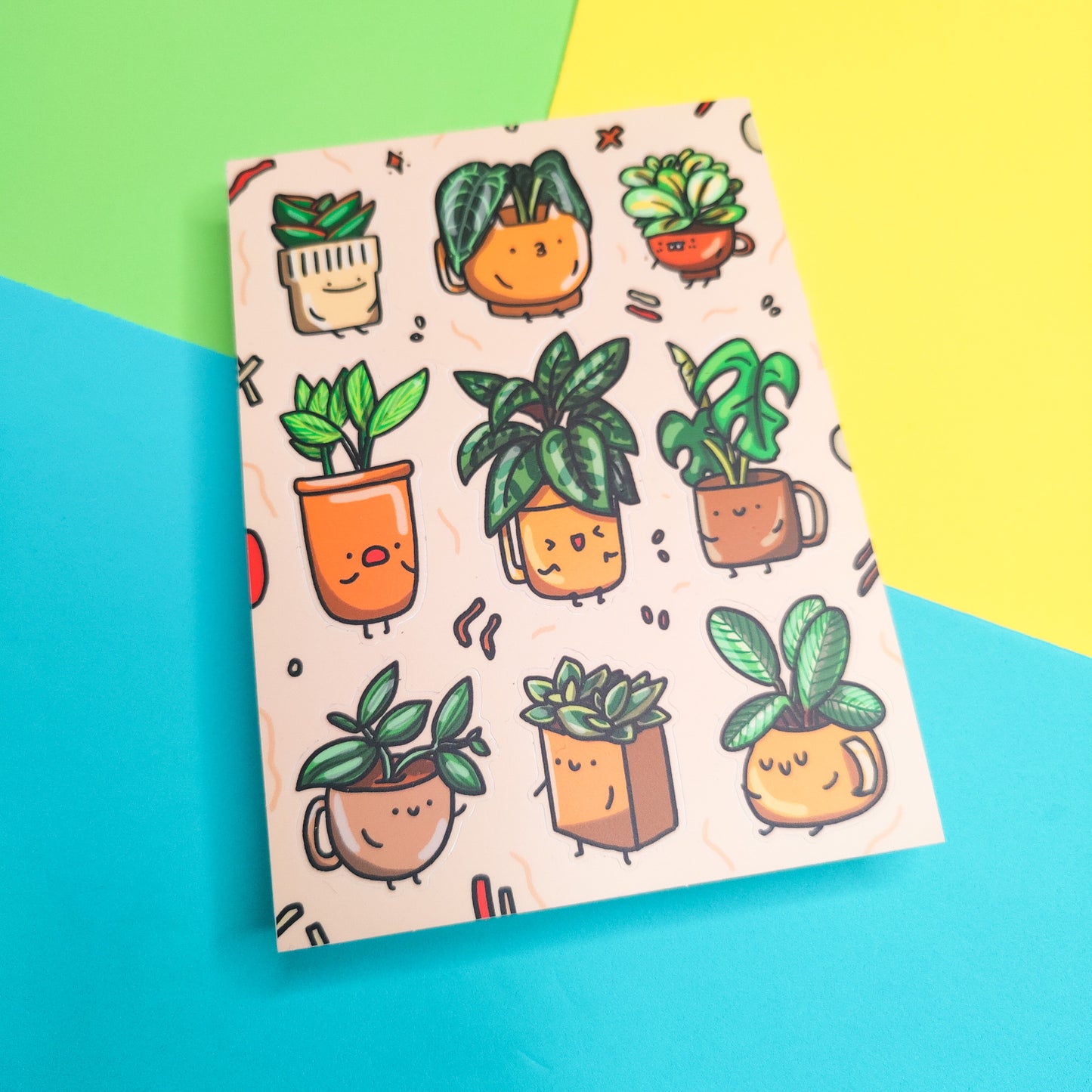 Tea cup Plants Vinyl Sticker Sheet