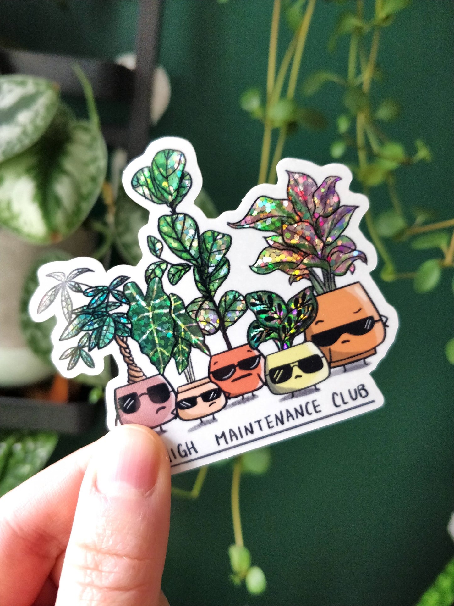 High Maintenance Club Glitter Vinyl Sticker