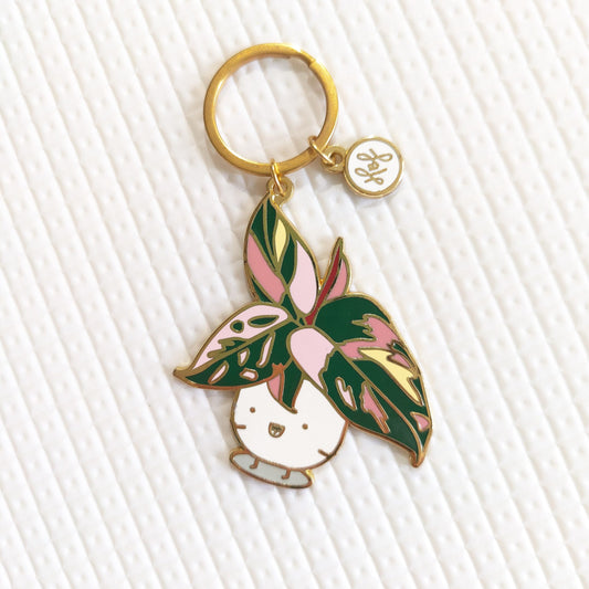 Pink Princess Philodendron Keychain