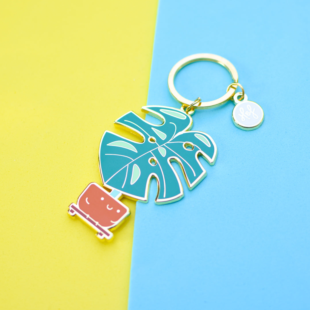 Monstera Keychain