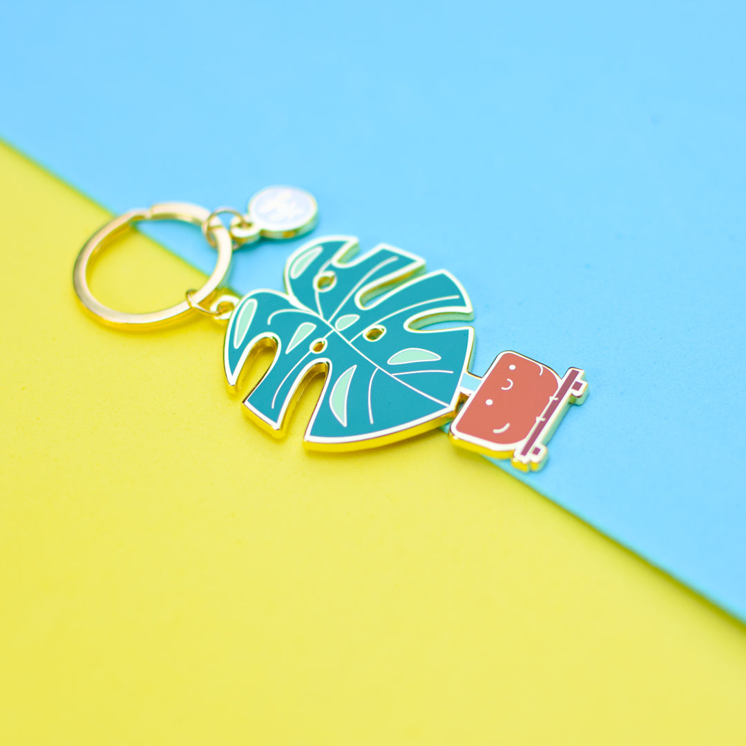 Monstera Keychain