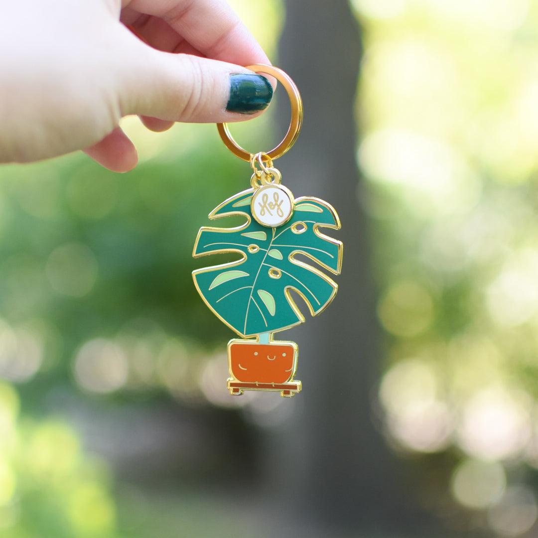 Monstera Keychain