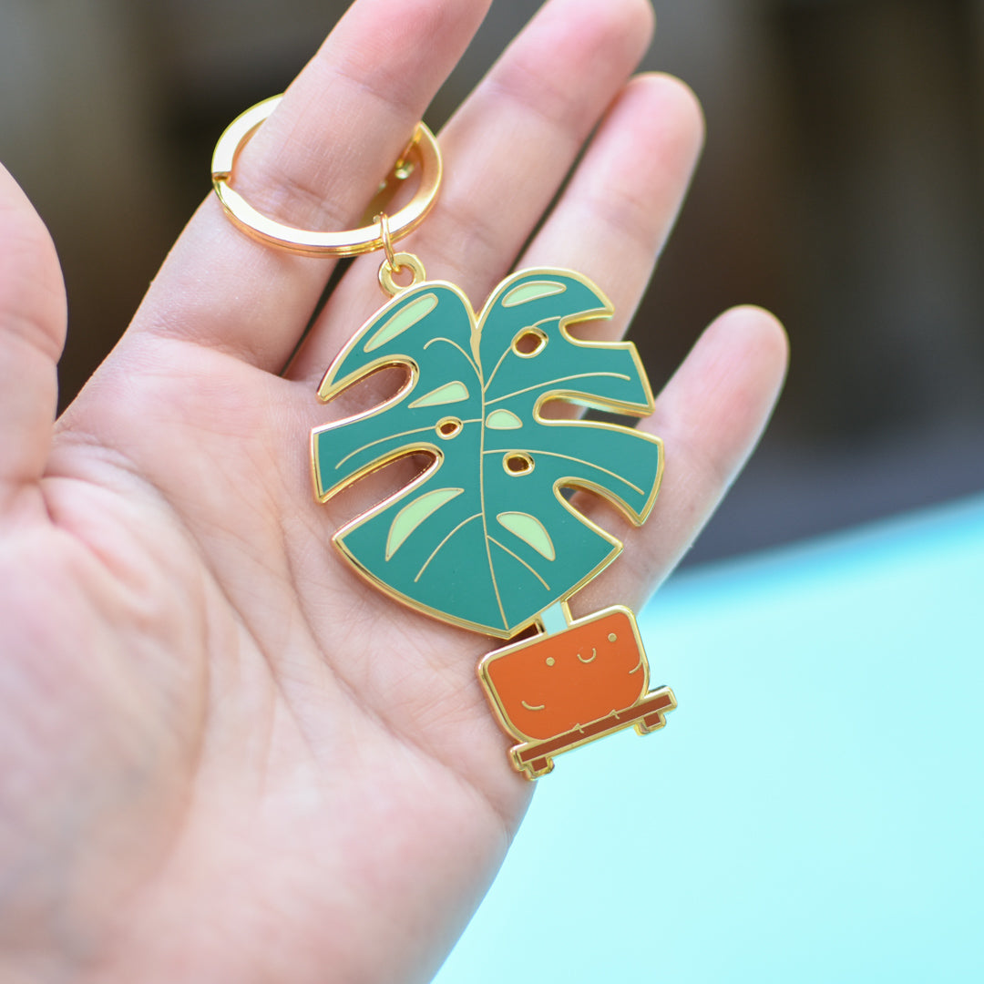 Monstera Keychain
