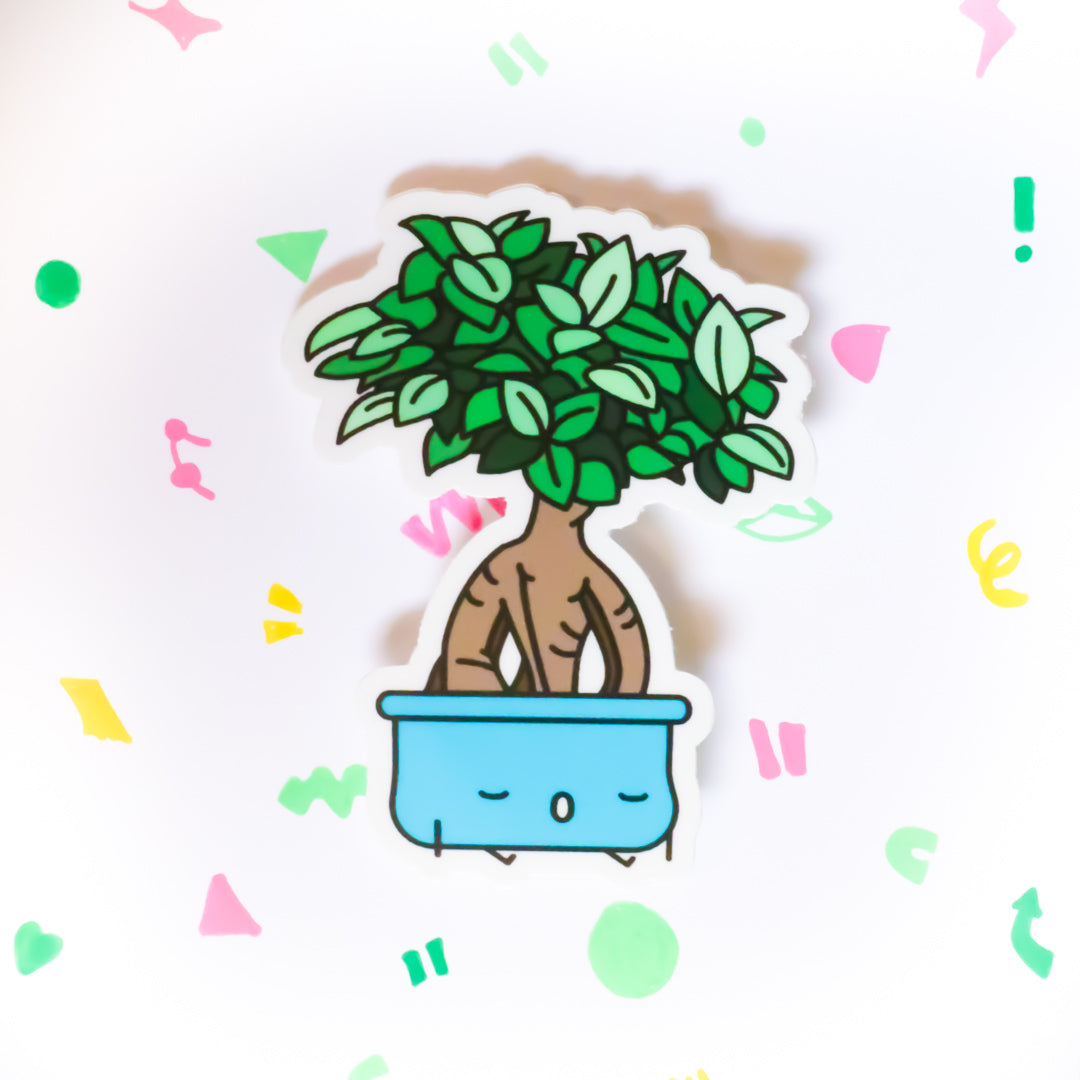 Ficus Ginseng Vinyl Die Cut Sticker