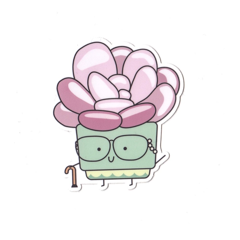 Succulent Granny Vinyl Die Cut Sticker