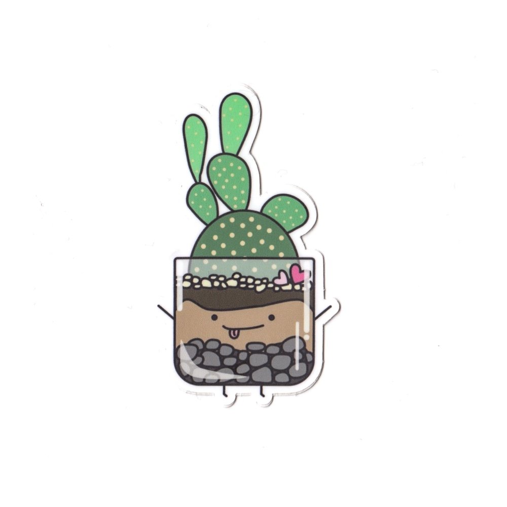 Terrarium Cacti Vinyl Die Cut Sticker
