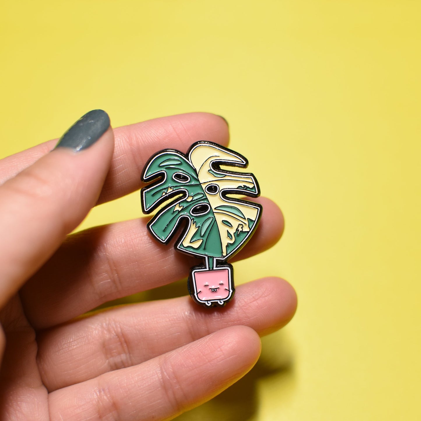 Variegated Monstera Soft Enamel Pin