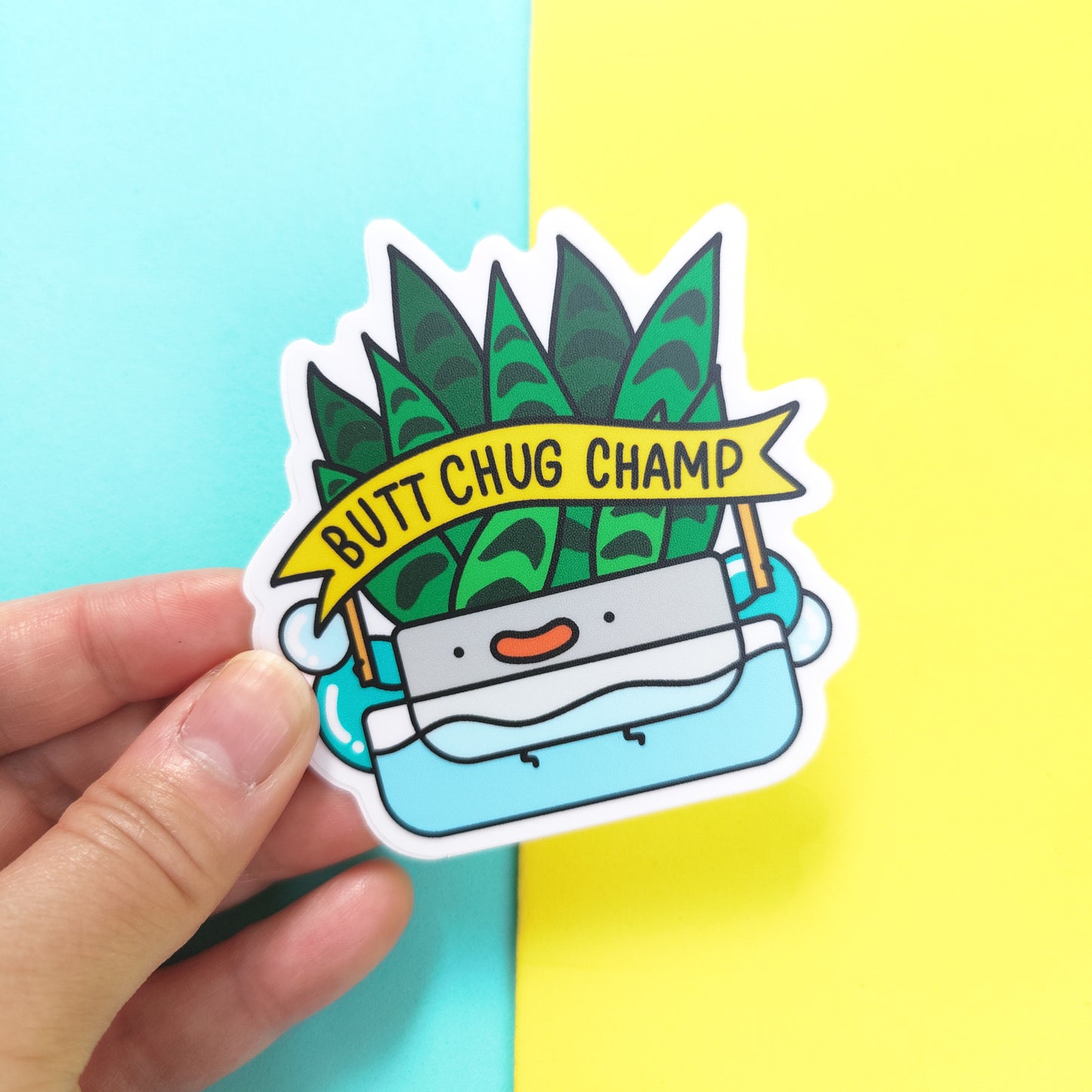 Butt Chug Champ vinyl sticker