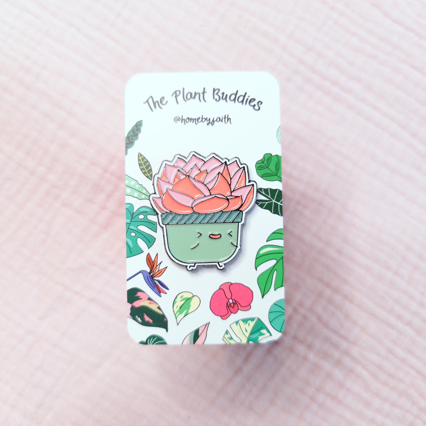 Echeveria Pink Champaigne Soft Enamel Pin