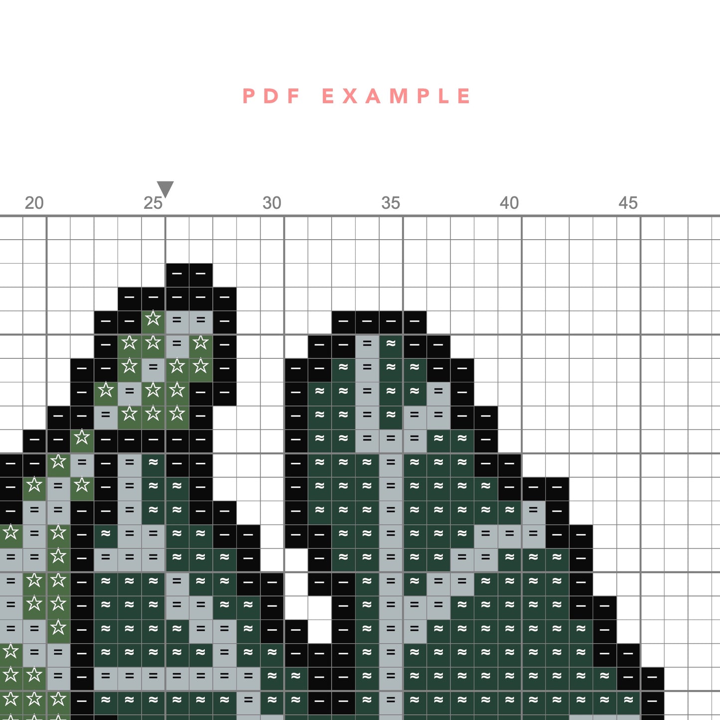 Alocasia Frydek Cross stitch Pattern (PDF Download)