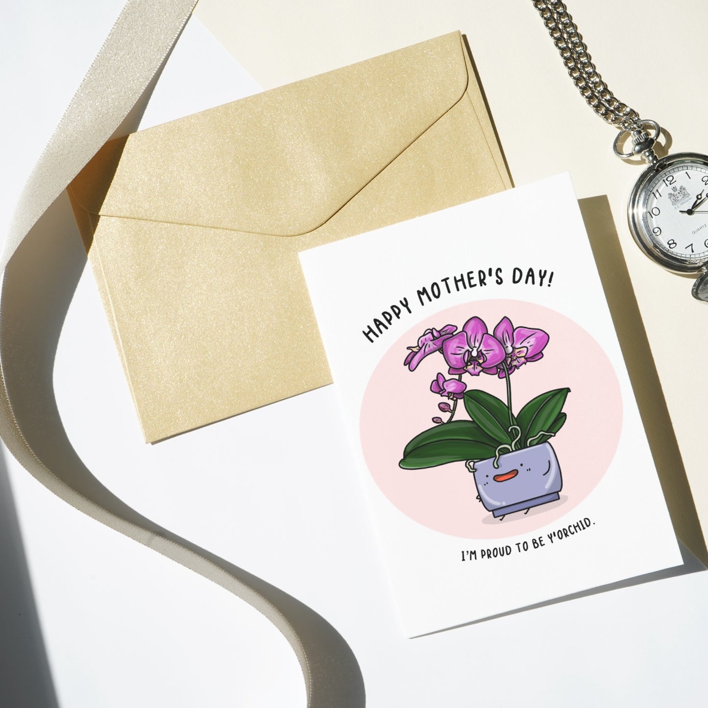 Orchid Plant Mother's Day Greeting Card