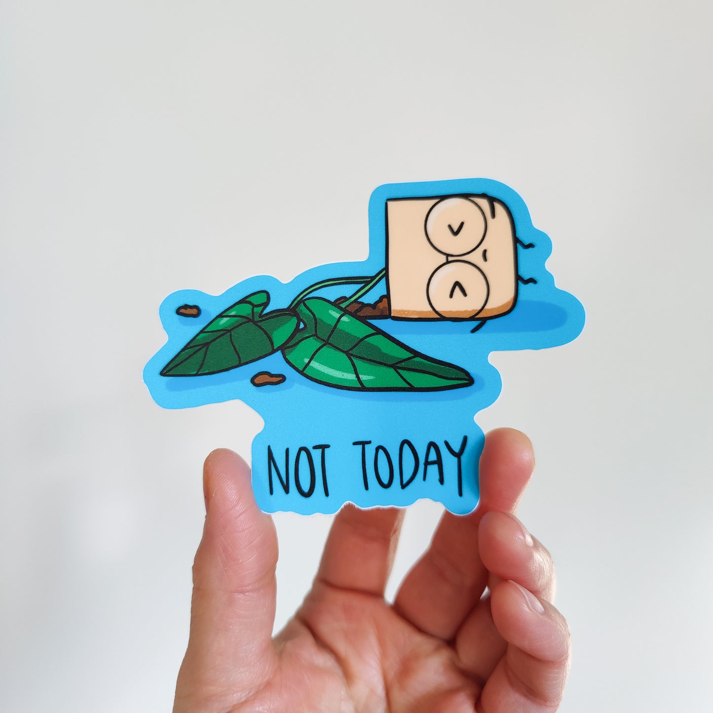 Not Today Alocasia Houseplant 4"Vinyl Sticker