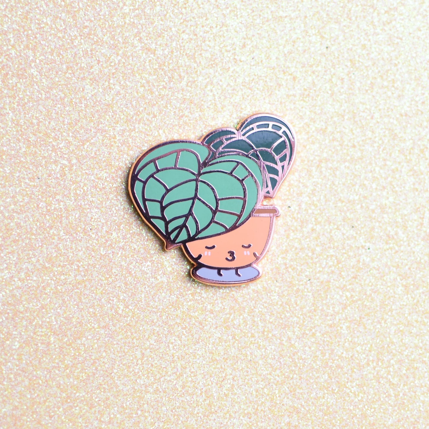 Anthurium Hard Enamel Pin (Rose Gold)