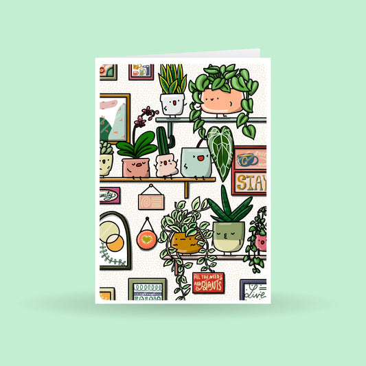 Plant wall shelves card