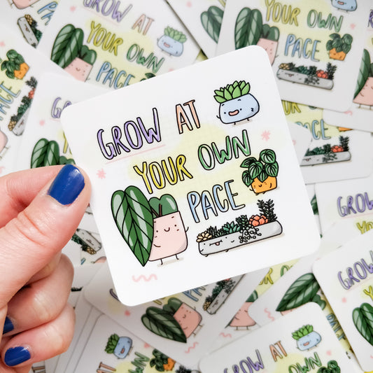 Grow at your own pace vinyl sticker