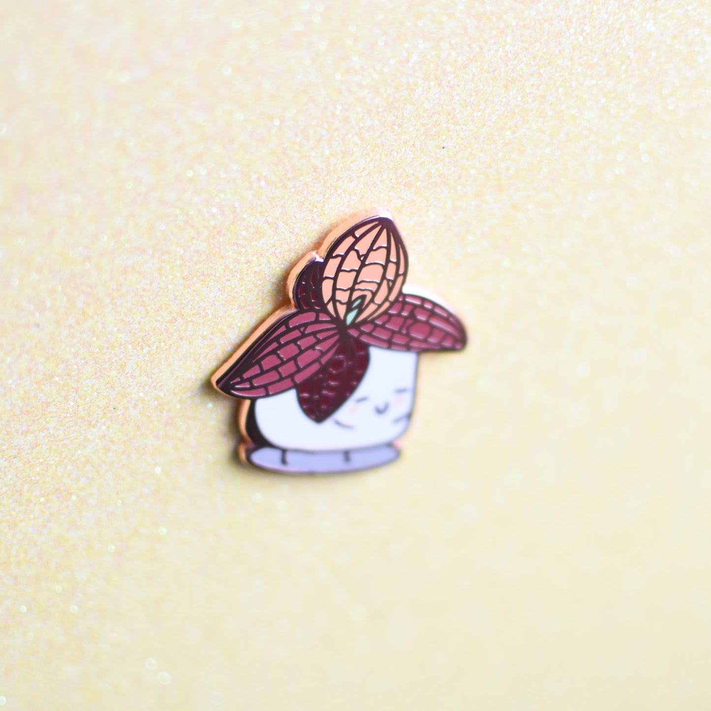 Jewel Orchid Hard Enamel Pin (Rose Gold)