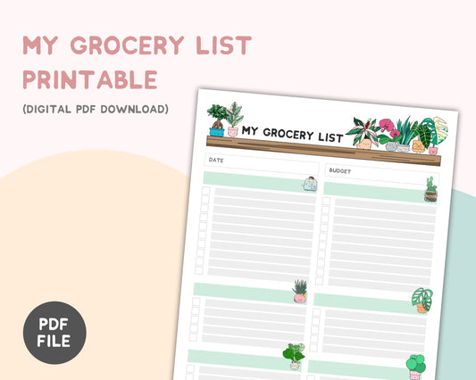 My Grocery List Printable