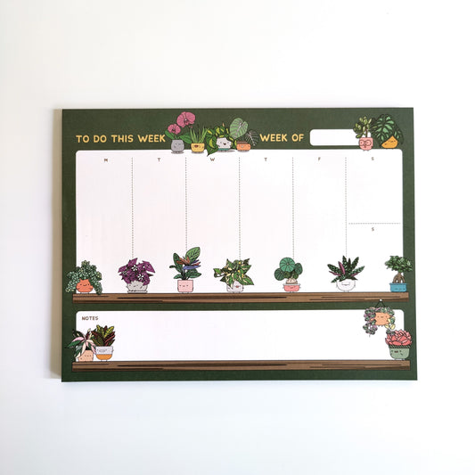 Plant Buddies Weekly Planner Pad (Emerald)