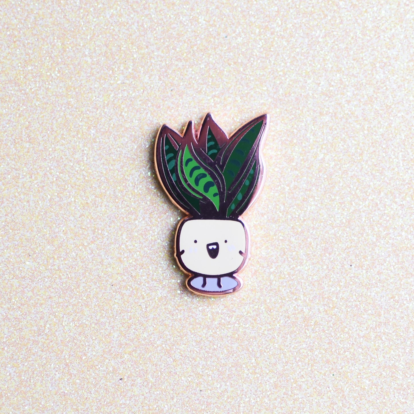 Sansevieria Hard Enamel Pin (Rose Gold)