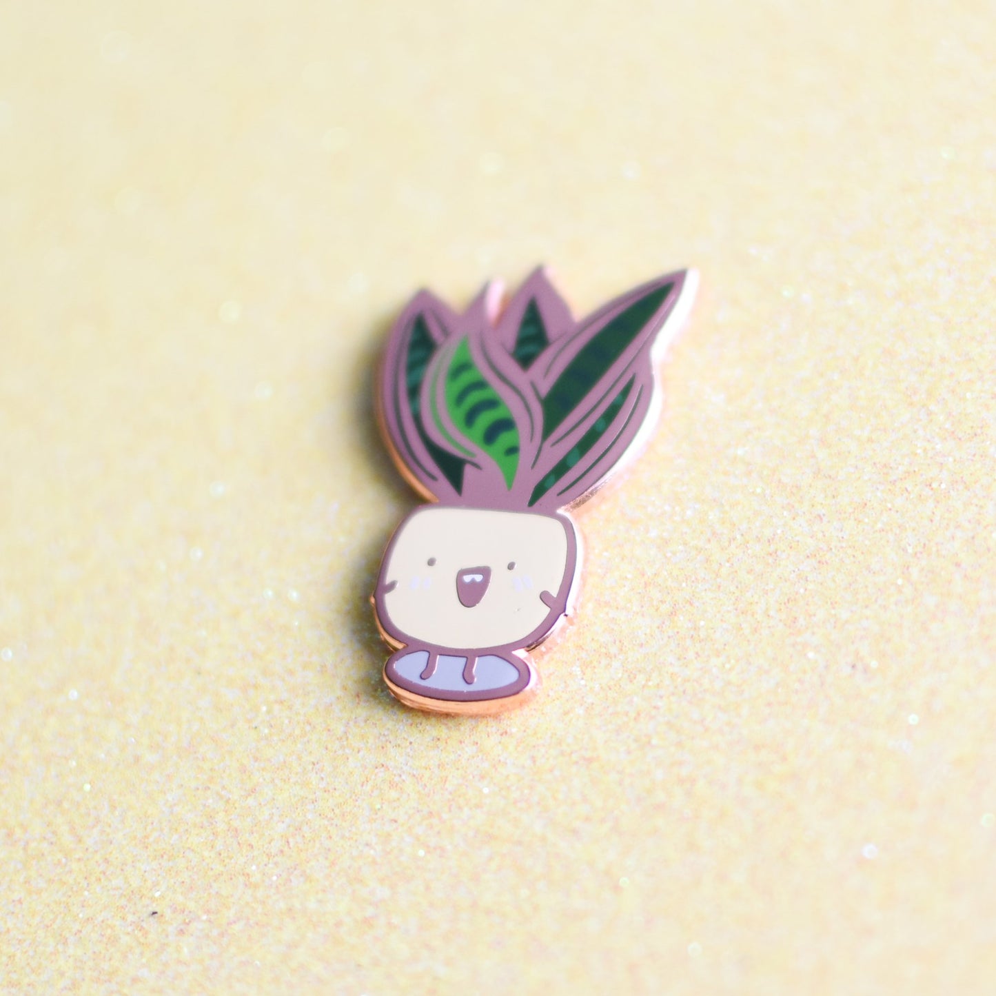 Sansevieria Hard Enamel Pin (Rose Gold)