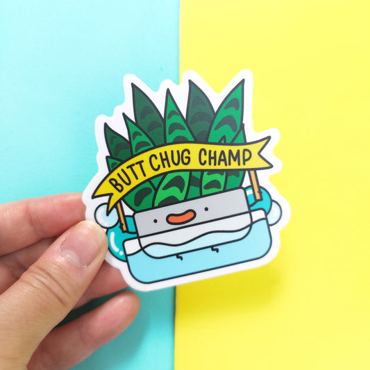 Butt Chug Champ vinyl sticker
